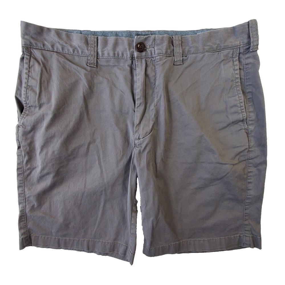 J.Crew Stretch Chino Shorts Mens 34 Gray 9" Inseam Classic Casual